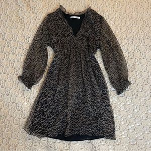 black sheer longsleeve zara dress.